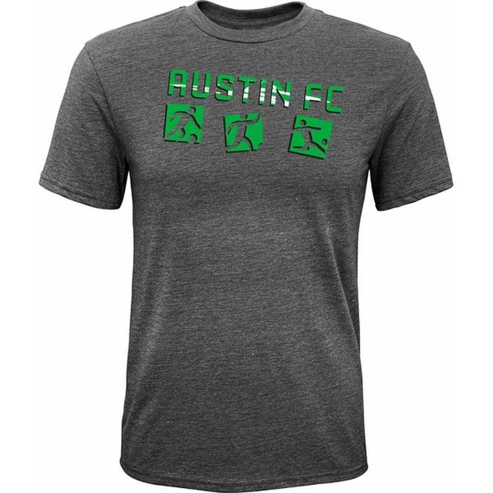 Kids Austin‎ FC Soccer TShirt Dark Gray Short Sleeve Graphic Tee Medium